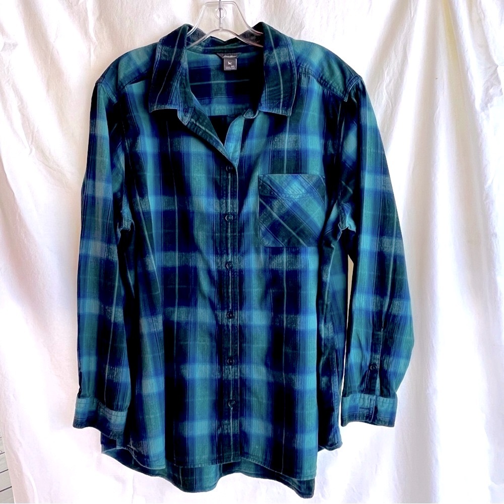 Eddie Bauer Flannel Plaid Shirt Lightweight Size 2XL - Picture 6 of 10